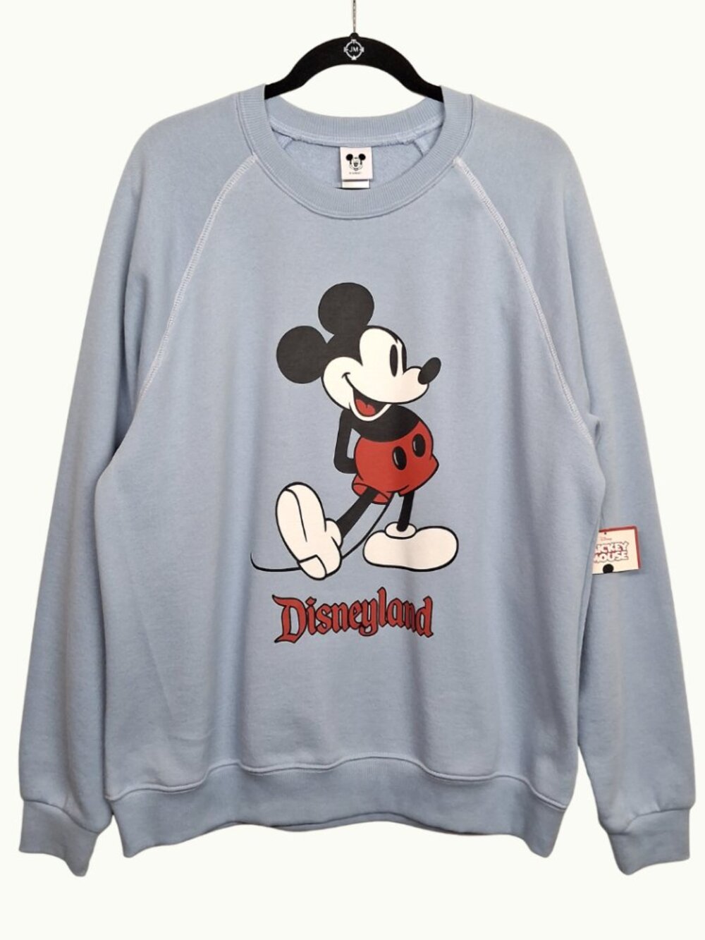 DISNEYLAND Mickey Mouse Crewneck Sweatshirt Light Blue Long Sleeve Large NWT